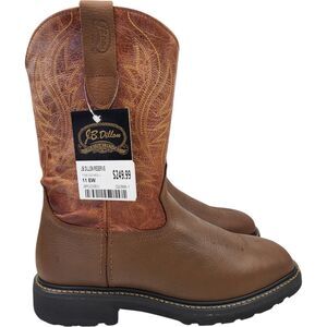 J.B. Dillon Reserve Mens Square Toe Cowboy Boots Size 11 EW Brown New